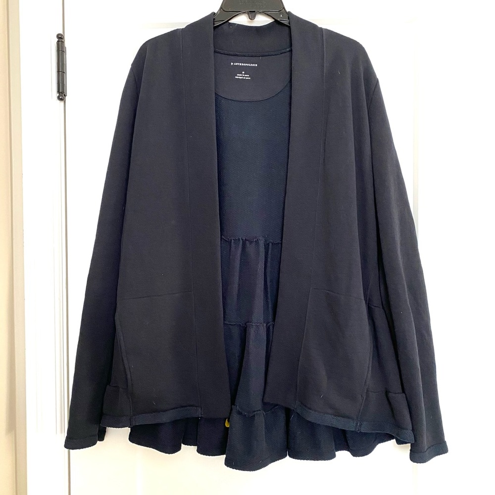 Anthropologie Ruffle Cardigan